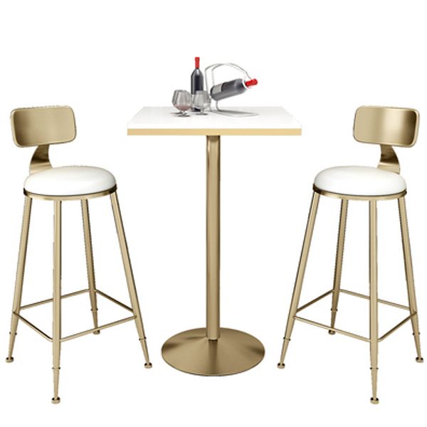 Glam Style Bar Table Set 1/2/3/5 Pieces Square Bar Table with Metal Stools Clearhalo 'Bar Furniture' 'furn' 'furn_home_bar_bar_sets' 'Furniture' 'Home Bars & Bar Sets' 'home_bar_bar_sets' 'Kitchen & Dining Furniture' 1200x1200_7d441bea-7415-42d6-a55c-a28453f64d3b