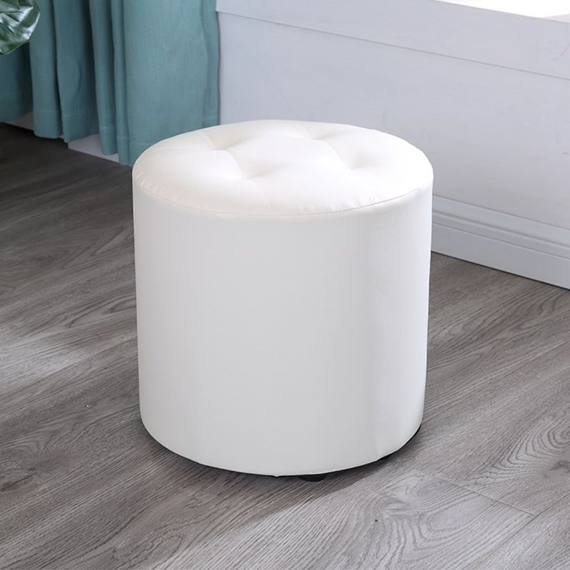 Modern Cylinder Shape Boucle Pouf Plain PU Leather Tufted Ottoman Footrest Clearhalo 'furn' 'furn_ottomans_poufs' 'Furniture' 'Living Room Furniture' 'Ottomans & Poufs' 'ottomans_poufs' 1200x1200_7d44217d-0229-4155-af47-73696dfb7e0f