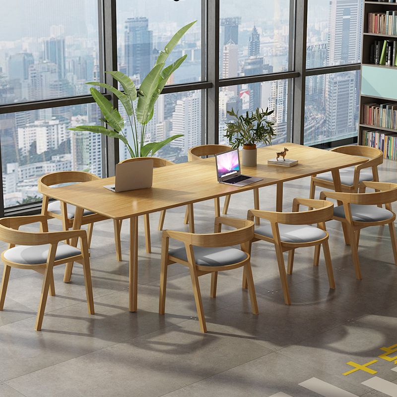 Solid Wood Contemporary Rectangular Dining Table Wood Top Table with 4 Legs Clearhalo ' dining_table' 'Dining Tables & Seating' 'Dining Tables' 'furn' 'furn_dining_table' 'Furniture' 'furniture_dining_table' 'Kitchen & Dining Furniture' 'kitchen&dining_furn' 'kitchen' 'kitchen_dining_table' 1200x1200_7d44c796-5b3f-4497-a2bf-cfe5522d554c