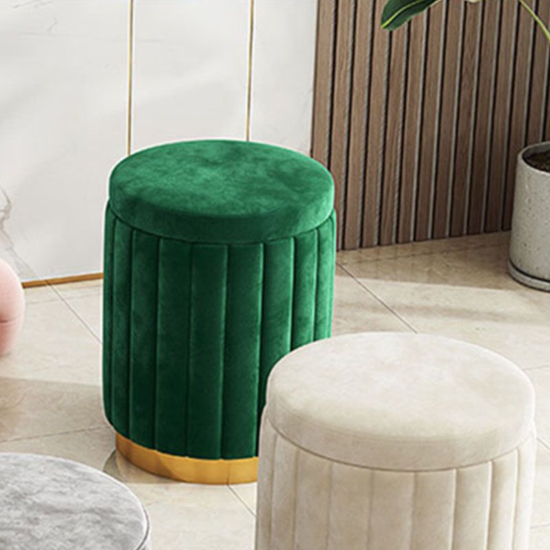 Glam Pouf Ottoman Velvet Upholstered Solid Color Cylinder Shape Ottoman Clearhalo 'furn' 'furn_ottomans_poufs' 'Furniture' 'Living Room Furniture' 'Ottomans & Poufs' 'ottomans_poufs' 1200x1200_7d46eaed-dbb7-4e52-9e16-f41e58e8c7f1
