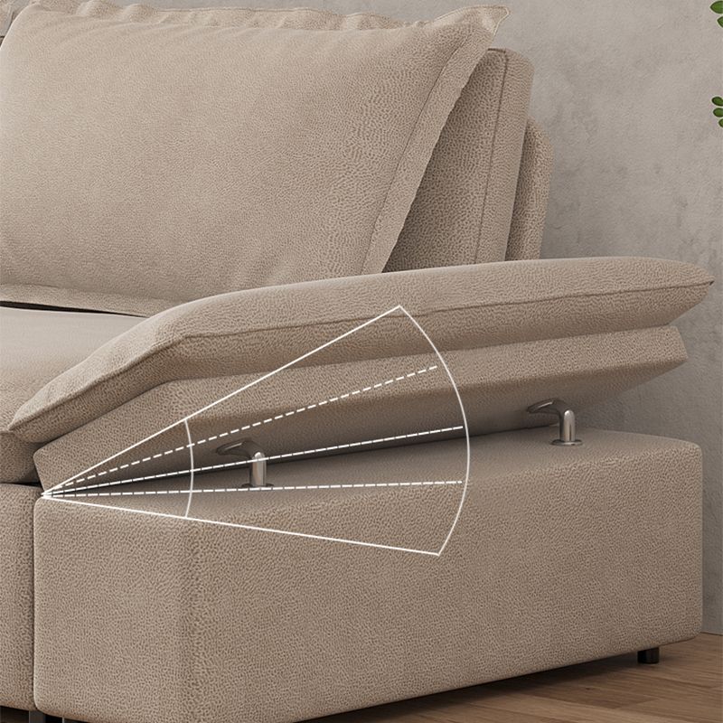 Sofá para dormir de cuero de color beige 32.28 "Cama de sofá ancho con colchón desmontable