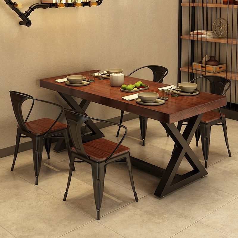 Set di tavoli da pranzo industriale 1/2/5 pezzi con mobili da cucina a base di metallo