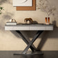 Glam Rectangle Console Sofa Table with Stainless Steel Bracket for Hall
