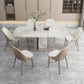 Luxury Sintered Stone Top Dining Set 1/2/5/6/7 Pieces Rectangle Dining Table with Chairs Clearhalo 'Dining Room Sets' 'Dining Tables & Seating' 'dining_room_set' 'furn' 'furn_dining_room_set' 'Furniture' 'furniture_dining_room_set' 'Kitchen & Dining Furniture' 1200x1200_7d48547a-51f8-4acc-b7a5-7e1ada118bac