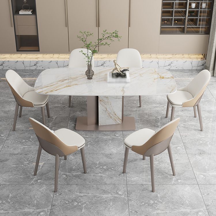 Luxury Sintered Stone Top Dining Set 1/2/5/6/7 Pieces Rectangle Dining Table with Chairs Clearhalo 'Dining Room Sets' 'Dining Tables & Seating' 'dining_room_set' 'furn' 'furn_dining_room_set' 'Furniture' 'furniture_dining_room_set' 'Kitchen & Dining Furniture' 1200x1200_7d48547a-51f8-4acc-b7a5-7e1ada118bac