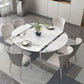 Mesa de comedor contemporánea con base metálica Mesa de comedor de piedra rectangular
