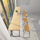 Ensemble de Table de Bar rectangulaire en bois massif, Table de comptoir 1/5/9 pièces avec tabourets sans dossier