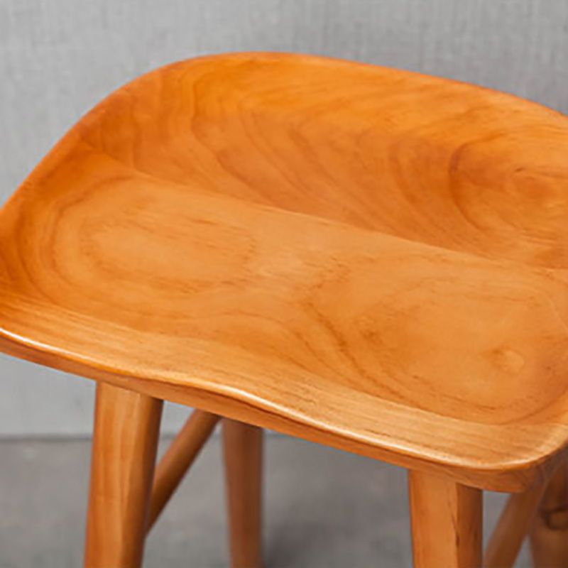 Industrial Solid Wood Counter Stool Saddle Seat Backless Bar Stool with Footrest Clearhalo 'Bar Furniture' 'Bar Stools' 'bar_stools' 'furn' 'furn_bar_stools' 'Furniture' 'Kitchen & Dining Furniture' 1200x1200_7d4ca834-6c19-4ce4-a9f0-e22a6dd31a44