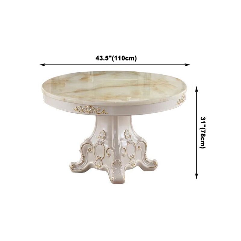 Solid Wood Victorian Round Table White Marble Top Table with Pedestal Clearhalo ' dining_table' 'Dining Tables & Seating' 'Dining Tables' 'furn' 'furn_dining_table' 'Furniture' 'furniture_dining_table' 'Kitchen & Dining Furniture' 'kitchen&dining_furn' 'kitchen' 'kitchen_dining_table' 1200x1200_7d4d8401-064b-42cf-85a6-4801df785114