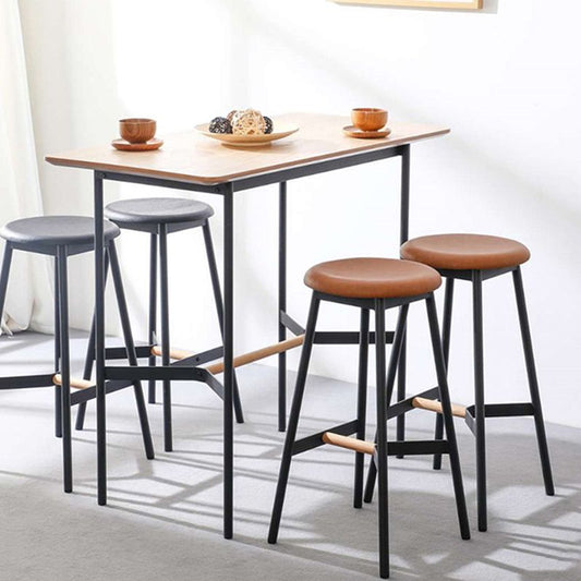 Contemporary Round Backless Armless Bar Stools with Metal Legs Clearhalo 'Bar Furniture' 'Bar Stools' 'bar_stools' 'furn' 'furn_bar_stools' 'Furniture' 'Kitchen & Dining Furniture' 1200x1200_7d4ebb74-b566-405c-be2f-affcd16887c1