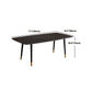 Ensemble de salle à manger moderne avec pieds en bois, ensemble de table à manger d'intérieur rectangulaire de 1/4/6/7 pièces en noir