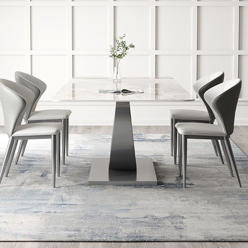 Style contemporain 1/3/4/5/6/7/8 Pièces Pièces Ensemble de restauration Rectangle meubles en blanc