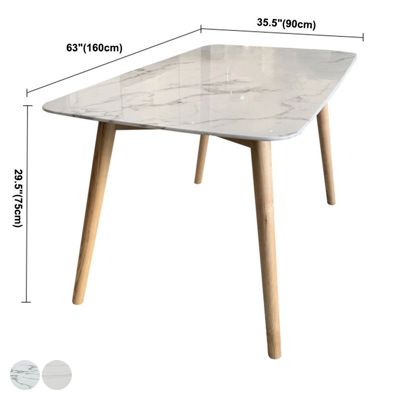 Stone Dining Site Table Simplicity Rectangle Dining Table with Wood 4 Legs Clearhalo ' dining_table' 'Dining Tables & Seating' 'Dining Tables' 'furn' 'furn_dining_table' 'Furniture' 'furniture_dining_table' 'Kitchen & Dining Furniture' 'kitchen&dining_furn' 'kitchen' 'kitchen_dining_table' 1200x1200_7d5073d0-ec91-40d8-b184-b69e7766cdf0