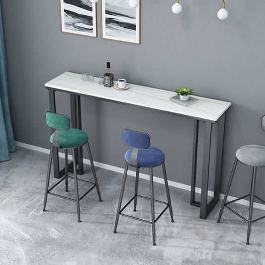 Modern Style Bar Table 42-inch Height Stone Top and Metal Base Bistro Table Clearhalo 'Bar Furniture' 'Bar Tables' 'bar_tables' 'furn' 'furn_bar_tables' 'Furniture' 'furniture_bar_tables' 'Kitchen & Dining Furniture' 1200x1200_7d557fbd-940f-4d68-a4ad-da6d5def3b19