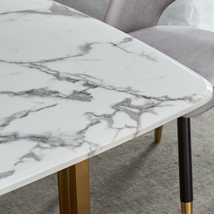 Modern Marble Top Dining Table Set Rectangle 1/4/5/7 Pieces Dining Table with Chairs Clearhalo 'Dining Room Sets' 'Dining Tables & Seating' 'dining_room_set' 'furn' 'furn_dining_room_set' 'Furniture' 'furniture_dining_room_set' 'Kitchen & Dining Furniture' 1200x1200_7d55aea5-8f9a-4872-97ad-6585e57c0cd9