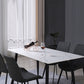 Mesa de comedor rectangular de mármol negro moderno para cocina