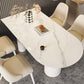 Traditional Luxury Dining Table Stone and Metal White Base Double Pedestal Table Clearhalo 'Dining Tables & Seating' 'Dining Tables' 'dining_table' 'furn' 'furn_dining_table' 'Furniture' 'furniture_dining_table' 'Kitchen & Dining Furniture' 'kitchen' 'kitchen_dining_table' 1200x1200_7d56ff83-44e4-4db6-9ffd-4553e58d65f4