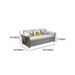 Linen Slipcovered Sofa Convertible Flared Arm Sofa Bed in Grey