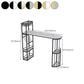 Stone Top Bistro Bar Table Rectangle Bar Table with Wine Rack