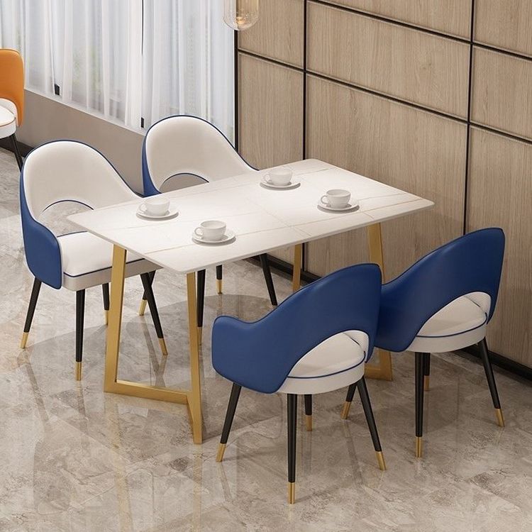 Modern Standard White Dining Set Sintered Stone Rectangle Shape Dining Set for Kitchen Clearhalo 'Dining Room Sets' 'Dining Tables & Seating' 'dining_room_set' 'furn' 'furn_dining_room_set' 'Furniture' 'furniture_dining_room_set' 'Kitchen & Dining Furniture' 'kitchen&dining_furn' 'kitchen' 1200x1200_7d57fa8d-e987-4e0e-96e1-ea788bd13a64