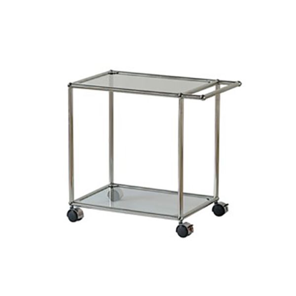 Medieval Modern Style Rectangular Metal/glass Table Wheel Base Side Table Clearhalo 'Coffee & Accent Tables' 'End & Side Tables' 'end_side_tables' 'furn' 'furn_end_side_tables' 'Furniture' 'Living Room Furniture' 1200x1200_7d5934d8-ab31-452c-9e61-da6a2a0fb7cd