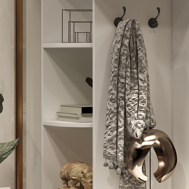 Kleiderschrank der zeitgenössischen Style weiße Farbe Holzkleiderschrank mit Schublade