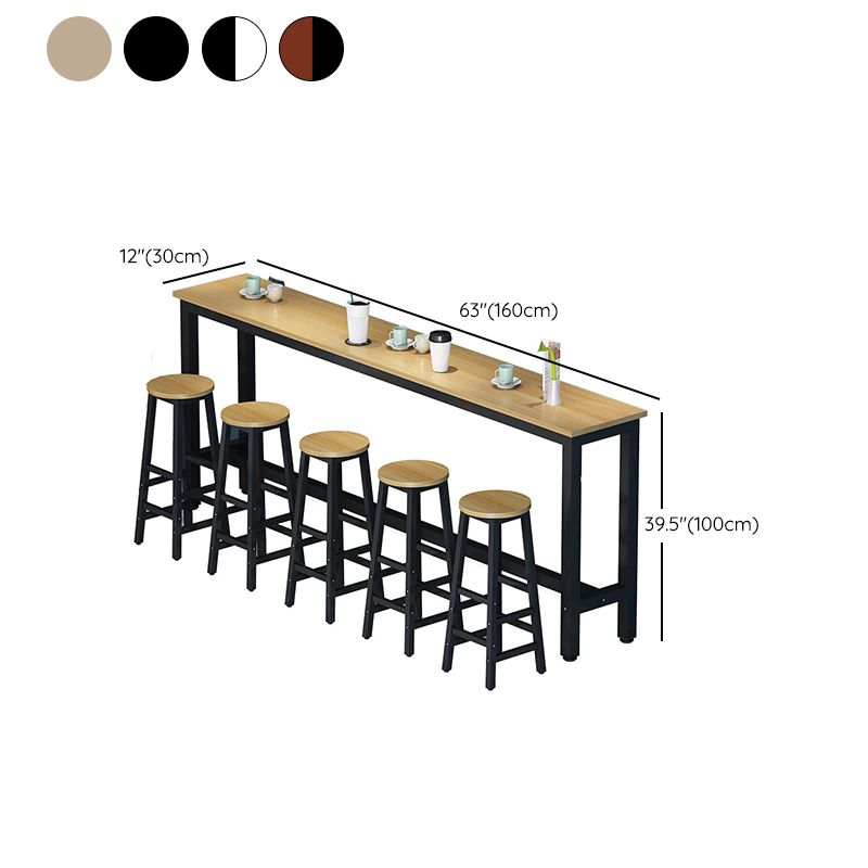 Table de salle à manger de bar en bois contemporaine Table de bar rectangulaire pour le salon