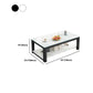 4 Legs Base Design Rectangular Glass/wood Table Modern Style Coffee Table