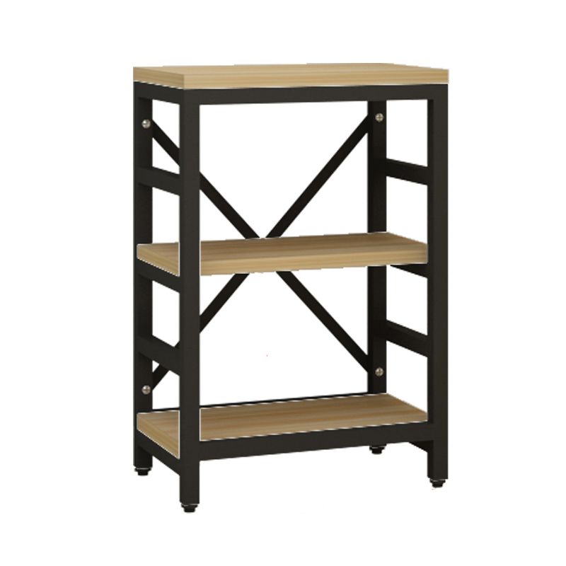 Estantería de estilo moderno marco de metal negro abiertamente estantería para la oficina