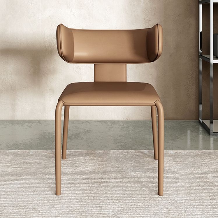 Noordse stijl zijstoel faux lederen wingback stoel voor woonkamer