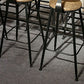 Taburete de bar de metal de estilo moderno, taburete de bar de cuero PU para cocina