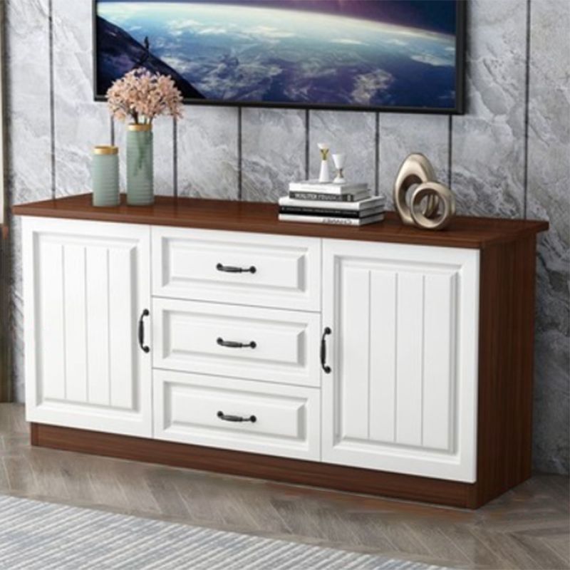 Mueble para TV de 2 puertas de madera estilo escandinavo Consola para TV con estante