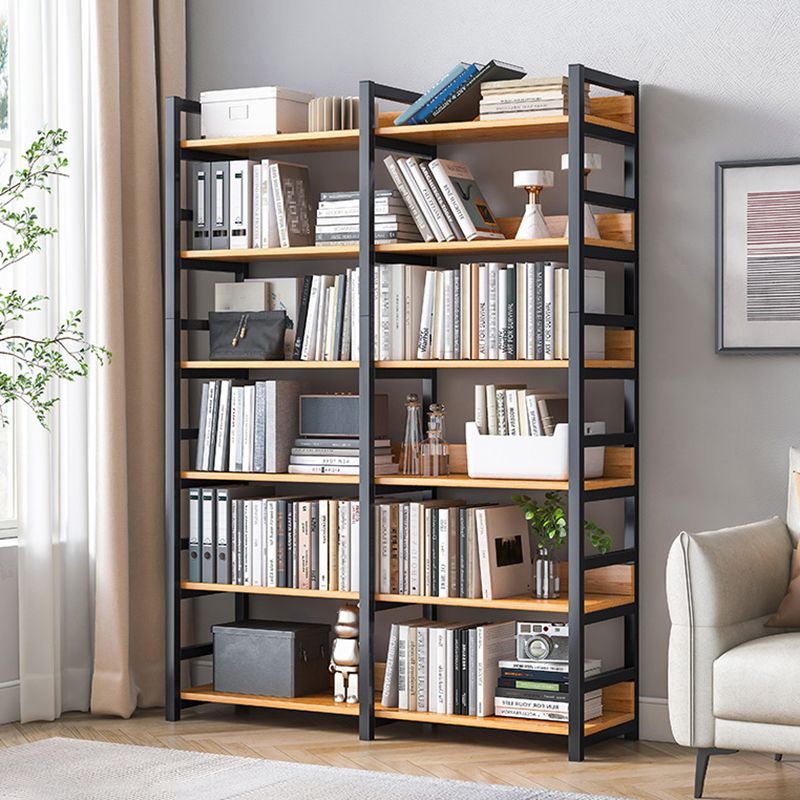Modern Wood Shelf 11.8-inch Wide Open Etagere Bookcase in Matte Finish
