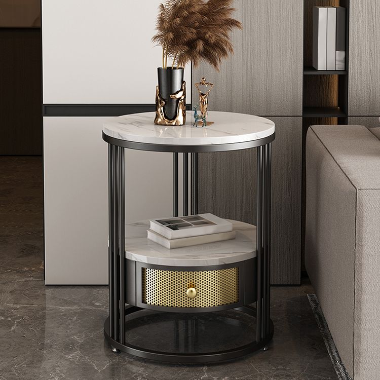 Zeitgenössischer Schieferobertisch mit Schublade