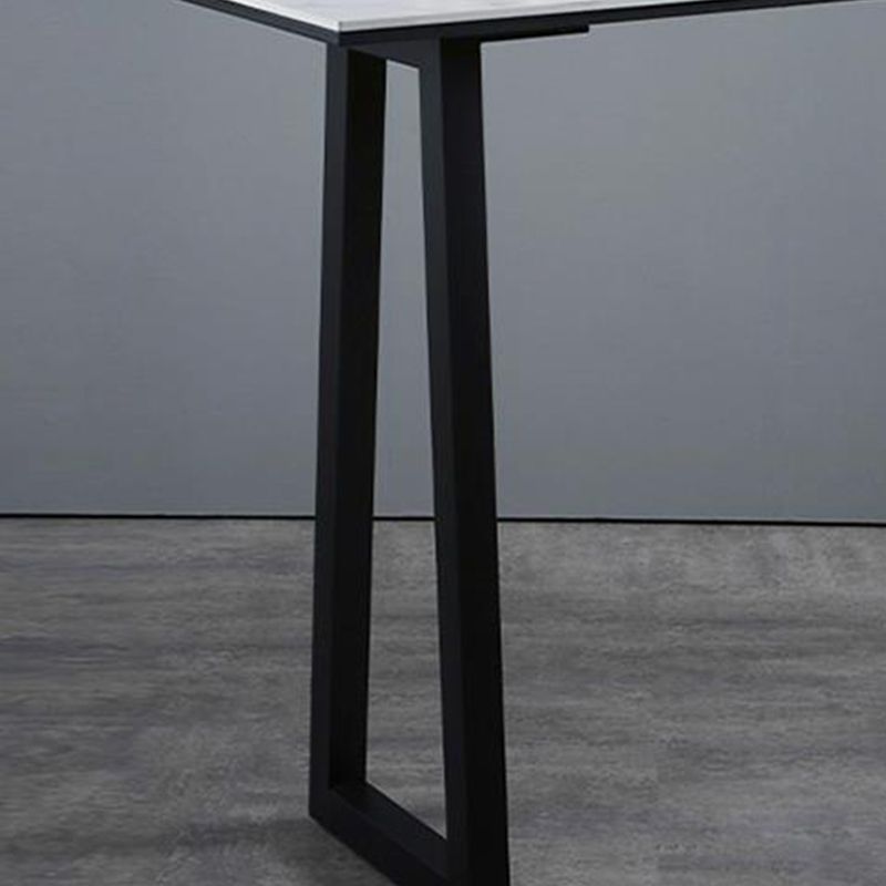 Rectangle Bar Table Sintered Stone Dining Table with Metal Base for Kitchen Clearhalo 'Bar Furniture' 'Bar Tables' 'bar_tables' 'furn' 'furn_bar_tables' 'Furniture' 'Kitchen & Dining Furniture' 1200x1200_7d605201-002a-413f-a7ad-689db8e9a5ea