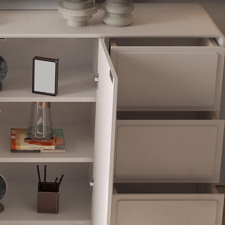 Contemporary Sideboard Cabinet Faux Wood Sideboard Table with Doors for Dining Room Clearhalo 'buffet_sideboard' 'Buffets & Sideboards' 'furn' 'furn_buffet_sideboard' 'Furniture' 'Kitchen & Dining Furniture' 1200x1200_7d61e489-b837-4d3b-9927-6bff9c8b10e4