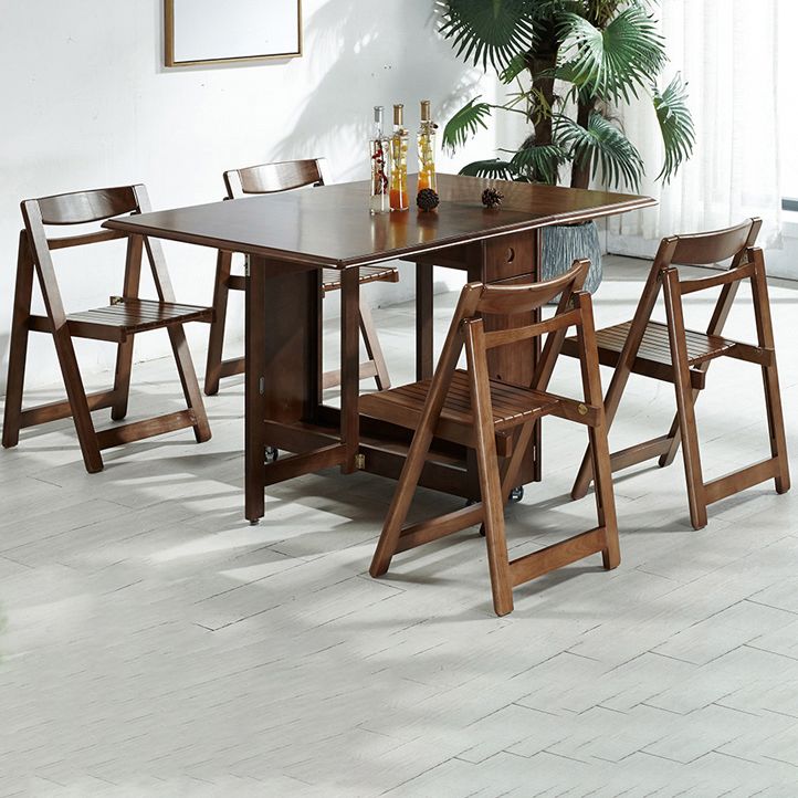 Mid-Century Modern Dining Room Table Rubberwood Solid Wood Table with Wood Base Clearhalo ' dining_table' 'Dining Tables & Seating' 'Dining Tables' 'furn' 'furn_dining_table' 'Furniture' 'furniture_dining_table' 'Kitchen & Dining Furniture' 'kitchen&dining_furn' 'kitchen' 'kitchen_dining_table' 1200x1200_7d642775-15e4-44af-b5a1-9382817944ef