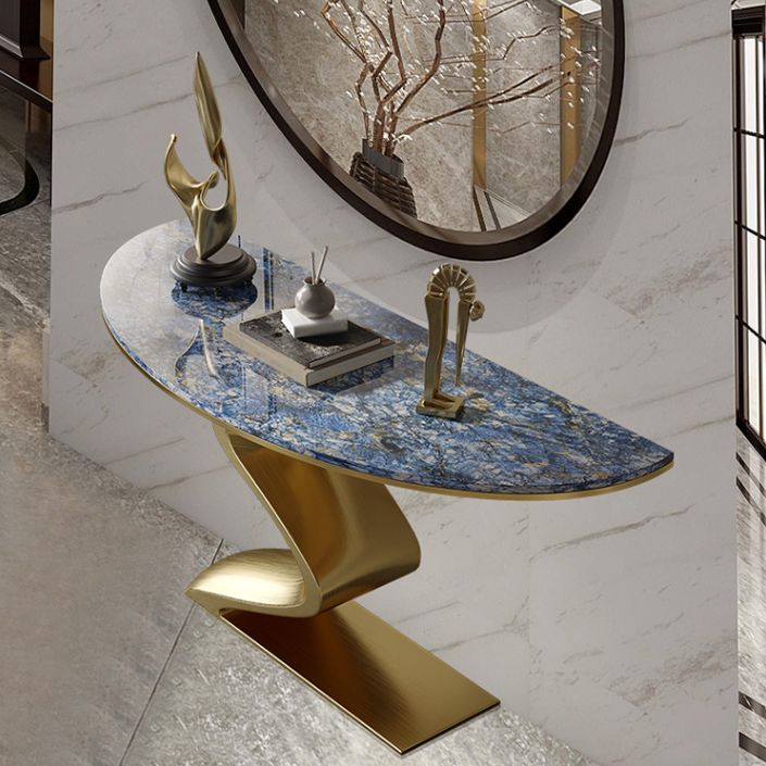 Tavolo console blu glam mezza luna tavolo divano console per sala