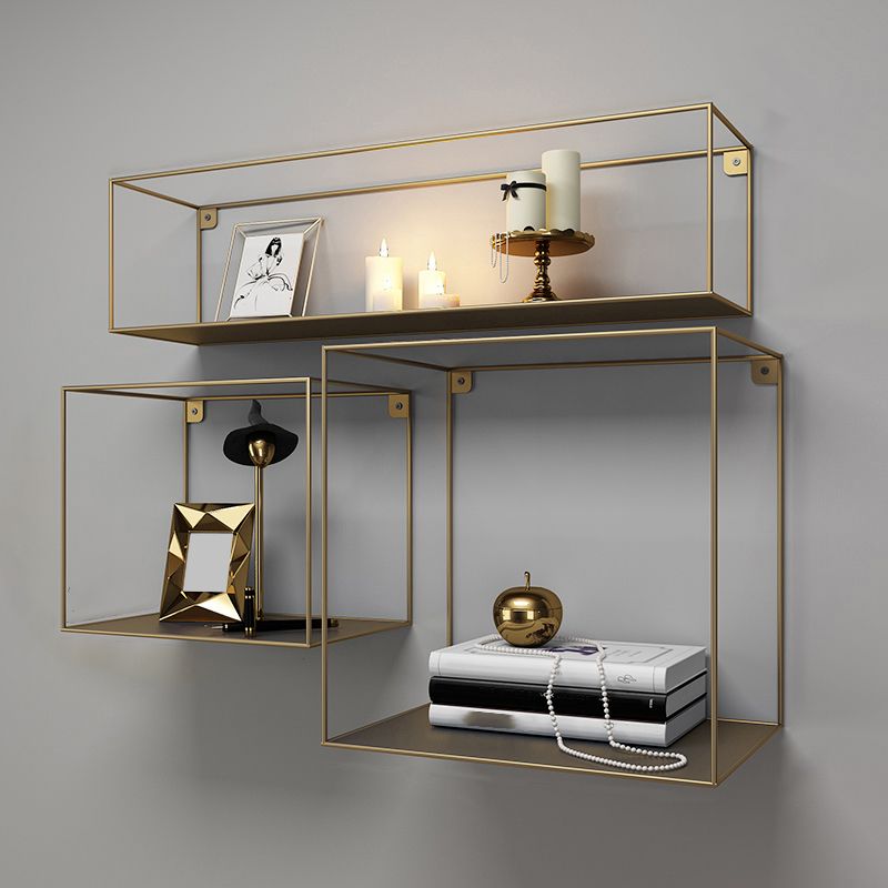 Glam Open Shelf Bookcase Floating Metal Book Shelf for Living Room Clearhalo 'Bookcases' 'furn' 'furn_bookcases' 'Furniture' 'Office Furniture' 1200x1200_7d64accc-7d8f-4abc-afd6-d209e3006fe0