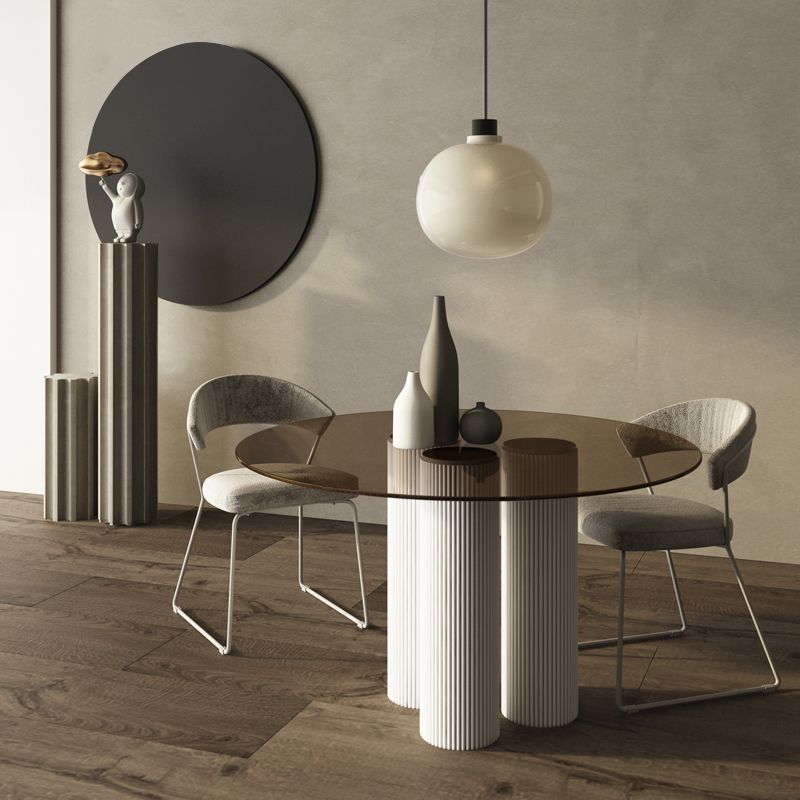 Modern Style Round Dining Table 3 Legs Dining Room Collection for Indoor Clearhalo ' dining_table' 'Dining Tables & Seating' 'Dining Tables' 'furn' 'furn_dining_table' 'Furniture' 'furniture_dining_table' 'Kitchen & Dining Furniture' 'kitchen&dining_furn' 'kitchen' 'kitchen_dining_table' 1200x1200_7d660d52-65bd-440a-bdfb-1f5c7cd27f4d