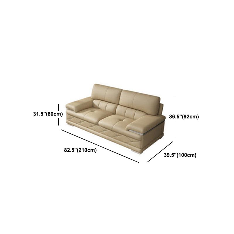 Upholstered Armrest Cushioned Back Sponge Padded Sofa Bed Grey/yellow Sofa Clearhalo 'furn' 'furn_sectionals' 'Furniture' 'Living Room Furniture' 'Sectionals' 1200x1200_7d662dbb-c0bd-41f3-bad1-46284c6c48ec