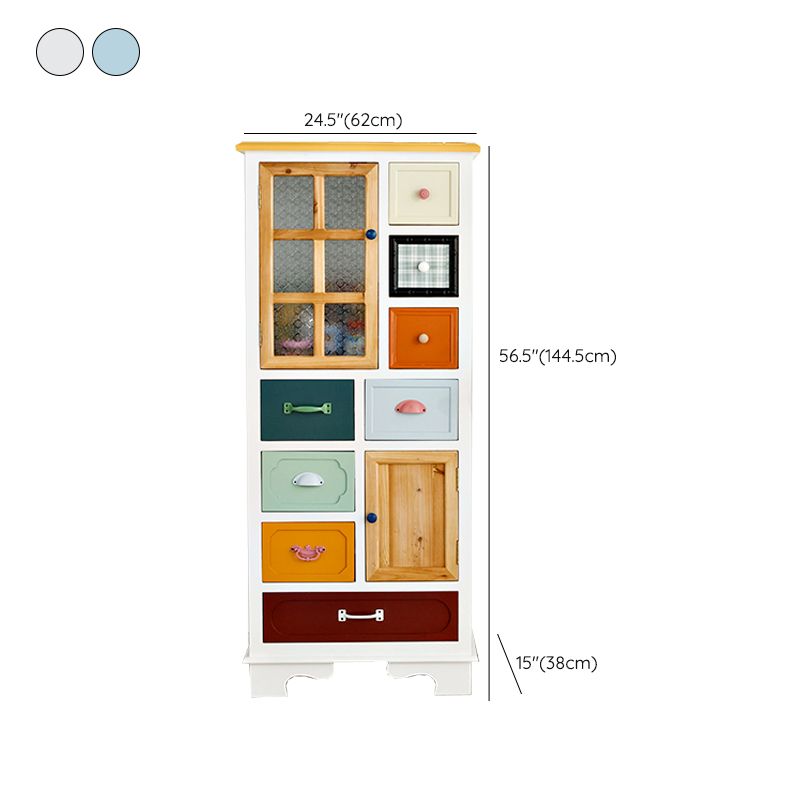 Coastal Storage Chest Dresser Manufactured Wood Dresser with Drawers and Doors