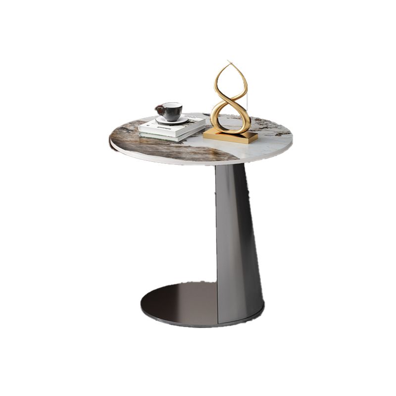 Metal C Side Table Contemporary Round Side End Table with Slate Top Clearhalo 'Coffee & Accent Tables' 'End & Side Tables' 'end_side_tables' 'furn' 'furn_end_side_tables' 'Furniture' 'Living Room Furniture' 1200x1200_7d6c2ab8-6ffd-40de-8fe5-01613e343060