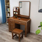 Bedroom Traditions Mirror Double Drawers Solid Wood Standing Make-up Vanity