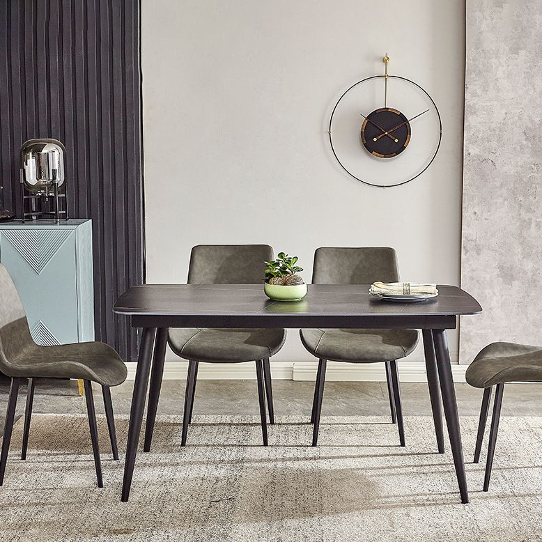 Metal Industrial Rectangle Dining Table Sintered Stone Top Indoor Table for Dining Room Clearhalo ' dining_table' 'Dining Tables & Seating' 'Dining Tables' 'furn' 'furn_dining_table' 'Furniture' 'furniture_dining_table' 'Kitchen & Dining Furniture' 'kitchen&dining_furn' 'kitchen' 'kitchen_dining_table' 1200x1200_7d6ec3a8-a5b3-43e2-a57a-caa4fe0fc3cb