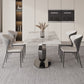 Contemporary Pedestal Dining Table Rectangle Sintered Stone Top Table for Home