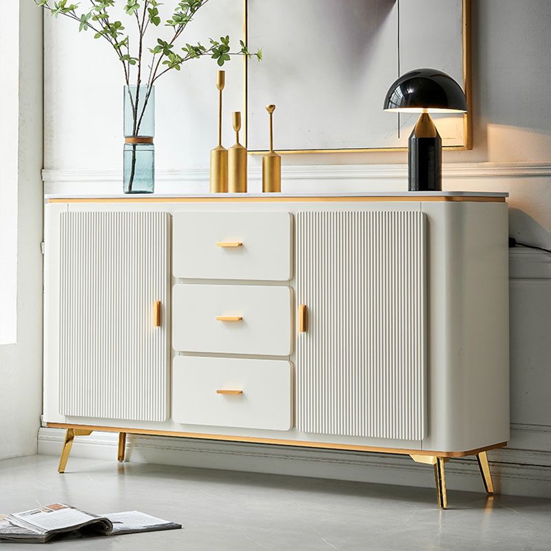 Scalapazione moderna a scaffalatura regolabile a buffet sideboard sala da pranzo credenza ingegnerizzato in legno ingegnerizzato