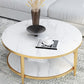 Glam Round 4 Legs Coffee Table Slate Top Coffee Cocktail Table Clearhalo 'Coffee & Accent Tables' 'Coffee Tables' 'coffee_tables' 'furn' 'furn_coffee_tables' 'Furniture' 'Living Room Furniture' 1200x1200_7d71a3db-07b1-4bf5-84b1-6fc1dded0a17