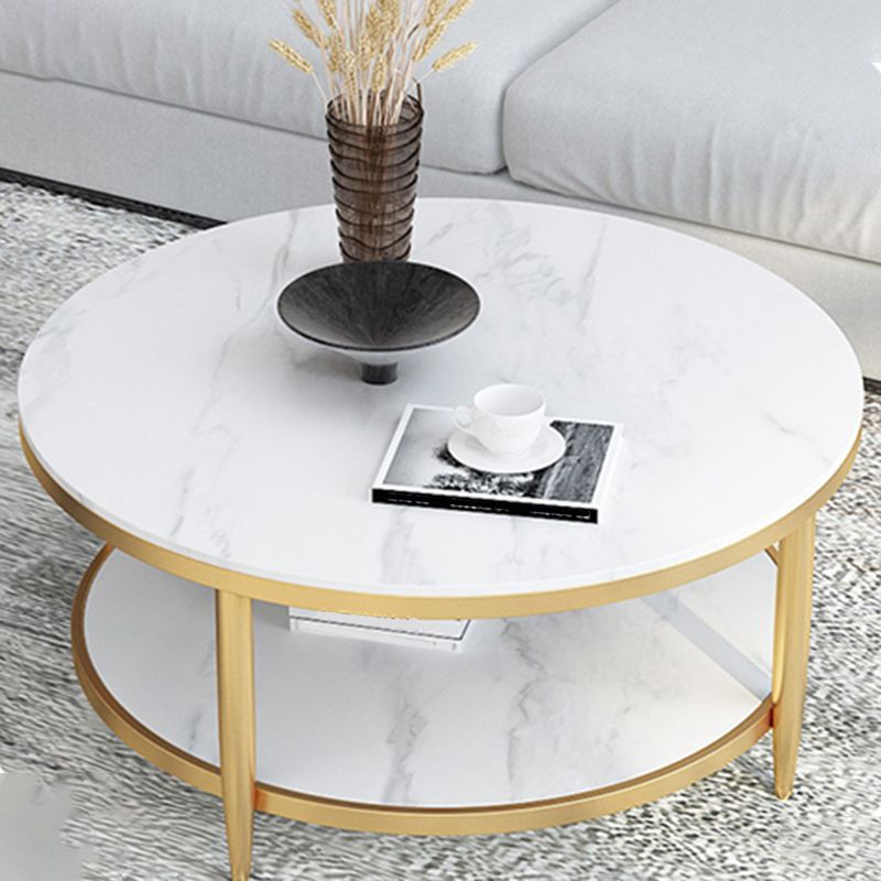 Glam Round 4 Legs Coffee Table Slate Top Coffee Cocktail Table Clearhalo 'Coffee & Accent Tables' 'Coffee Tables' 'coffee_tables' 'furn' 'furn_coffee_tables' 'Furniture' 'Living Room Furniture' 1200x1200_7d71a3db-07b1-4bf5-84b1-6fc1dded0a17