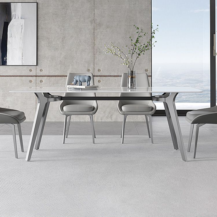 Luxury Sintered Stone Top Table Rectangle Table with 4 Legs for Restaurant Clearhalo ' dining_table' 'Dining Tables & Seating' 'Dining Tables' 'Furniture' 'furniture_dining_table' 'Kitchen & Dining Furniture' 'kitchen&dining_furn' 'kitchen' 'kitchen_dining_table' 1200x1200_7d722c16-d868-49c2-98f5-33e6e955c55b
